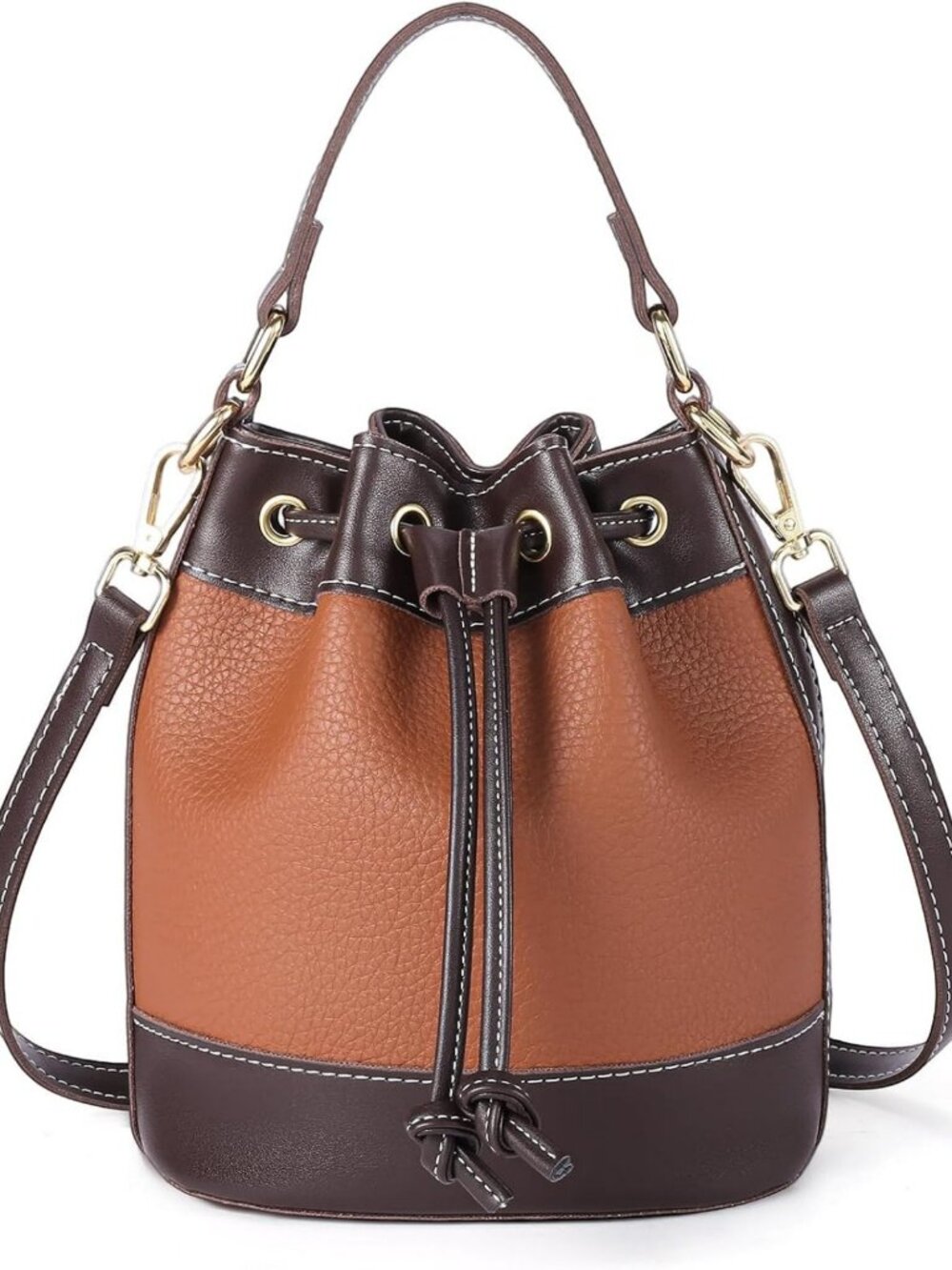 Chic Vegan Leather Mini Crossbody Bag for Women - Stylish Bucket Shoulder Purse